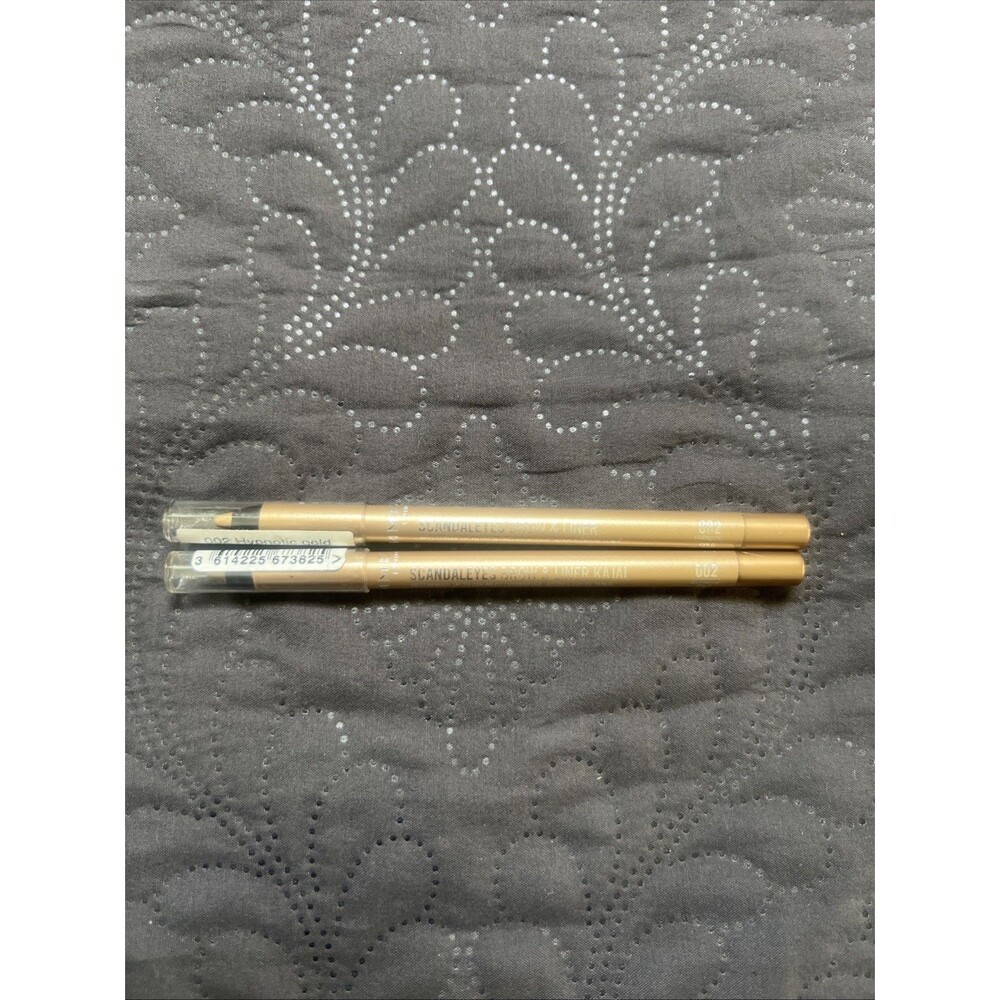 Rimmel London Scandaleyes Brow & Eyeliner Kajal, 002 Hypnotic Gold 2pc Glam Chic